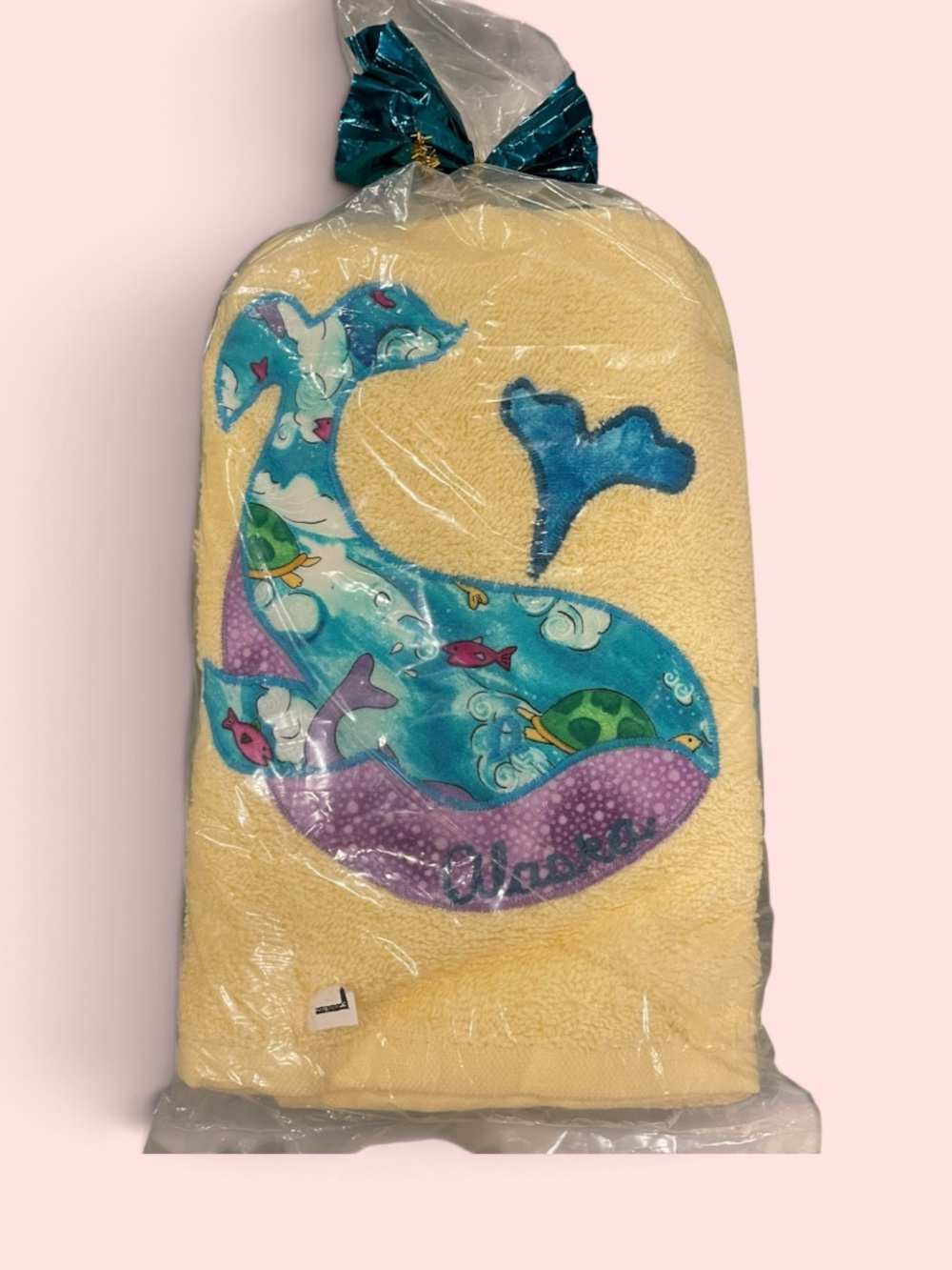 Cute buttercup hand towel wash cloth set Alaska whales ocean quilted kids